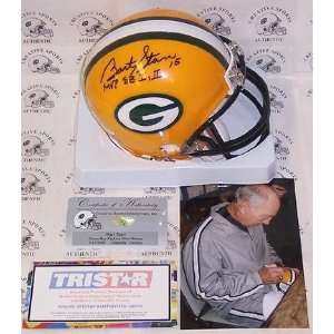 Bart Starr Autographed Green Bay Packers Mini Football Helmet with 
