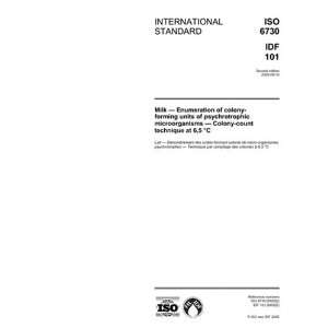  ISO 67302005, Milk   Enumeration of colony forming units 