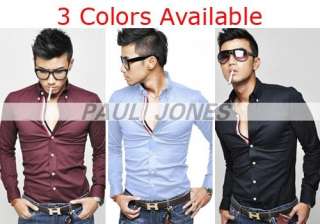 Business Mens Longsleeve Slim fit style casual fashion dress home 