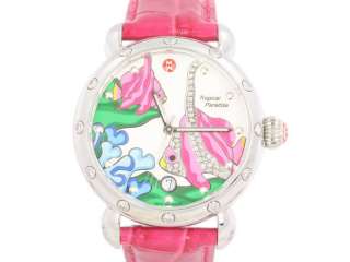 New Authentic MICHELE Tropical Paradise Pink Fish Diamond Watch  