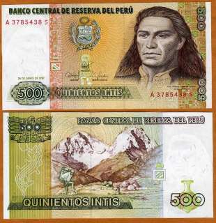 Peru, 500 Intis, 1987, A   prefix, P 134 (134b), UNC  