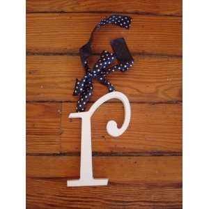     On Sale Wooden Hanging Letters   R   Black White Dot Ribbon: Baby