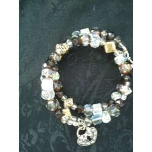  Spiral Charmed Crystal Bracelet