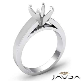 6g Ring Cushion Solitaire Setting 14k White Gold s4.5  