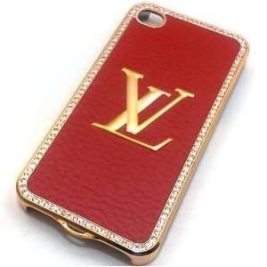  Designer Iphone 4/4s Hard Bling Leather Case with Shell 