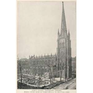  1893 Print Trinity Church Protestant Episcopal New York 