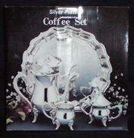 pc Silver Plated Coffee Set/Tray Brand New In Box! 7 Tea Pot Child 