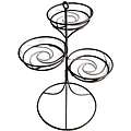 Glass 3 tier Silver Plant Stand  