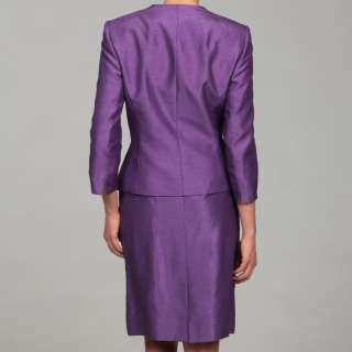 Tahari Womens Rosette Front Detail Jacket Skirt Suit  Overstock