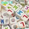 6mm Cube Acrylic Alphabet Letter Beads 8 Colors bsb  