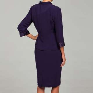 Dana Kay Womens Plum Four button Skirt Suit  Overstock
