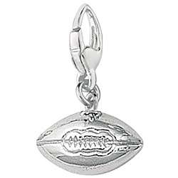 Sterling Silver Small 3D Football Charm  Overstock