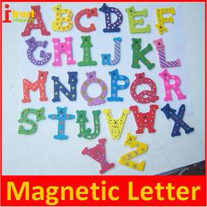 Wooden cute magnetic Letter kid alphabet fridge magnets  