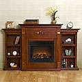 Dublin Mahogany Bookcase/ Electric Fireplace with Remote