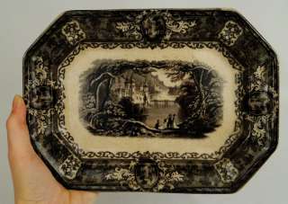 Antique 19th C. Mulberry Staffordshire Transferware Panama Small 
