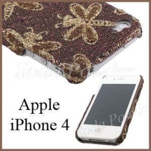 Hard Back Cover Case for Apple iPhone 4 Dragonfly Brown  