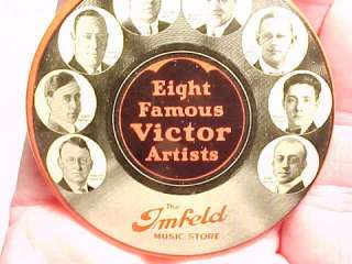 EIGHT FAMOUS VICTOR ARTISTS Advertising POCKET MIRROR  