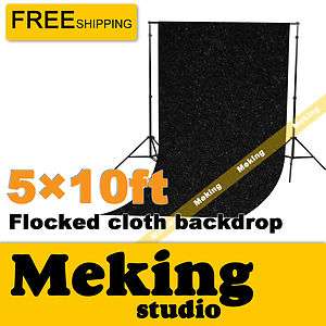   3M Solid Black Seamless FlockedCloth Photography Backdrop Background