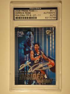   /DNA 2008 PRESS PASS ROOKIE SIGNED CARD #II 2 AUTOGRAPHED MINT  