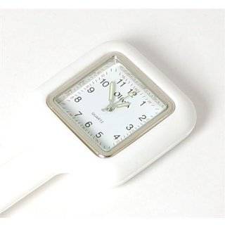 Olivia White Square Rubber Infection Control Nurses Fob Watch