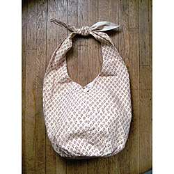 Lorelle Maroon Block printed Cotton Sling Bag (India)  