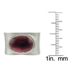 Sterling Silver Garnet Thick Band Ring  Overstock