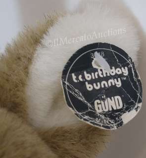 Vtg 1983 GUND T.C. BIRTHDAY BUNNY Plush Jointed Rabbit Stuffed Animal 