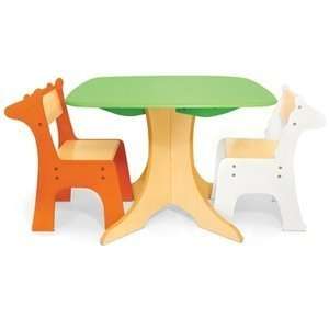   PKFFANTC Tree Table with Zebra and Giraffe Chairs