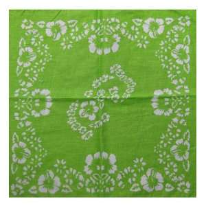  Lime Bandana with White Flowers