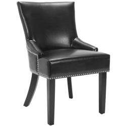 Loire Black Leather Nailhead Dining Chairs (Set of 2)  Overstock