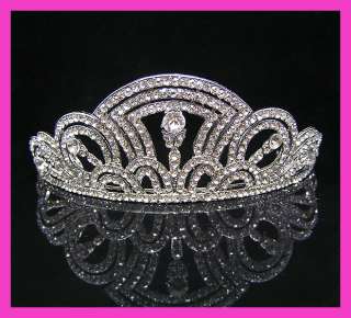 Wedding/Bridal crystal veil tiara crown headband CR230  