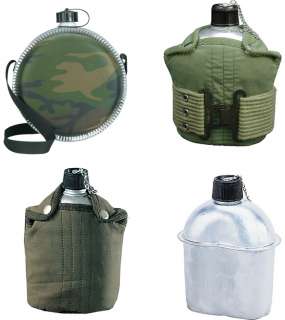 ALUMINUM Army Military Style Hiking WATER CANTEEN, NEW  
