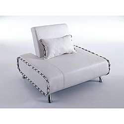 Lucas White Leather Sofa Chair  Overstock
