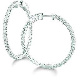 2ct Diamond Hoop Earrings in Sterling Silver (H I, I1)   