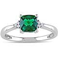 10k White Gold 1ct TGW Created Emerald and Diamond Accent Ring Was 