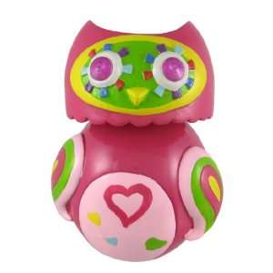   : Hot Pink Bobble Head Owl Piggy Bank Rhinestone Eyes: Home & Kitchen