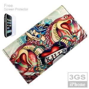  Premium Tattoo Style Synthetic Leather Case With 360 