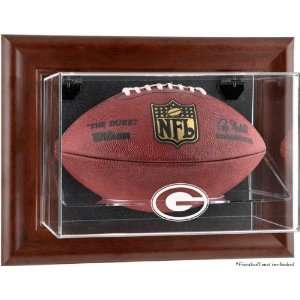 Green Bay Packers Brown Framed Wall Mounted Logo Football Case:  