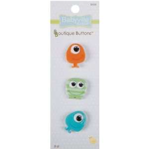   Babyville Boutique Buttons, Monsters, 3 Count Arts, Crafts & Sewing