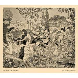 1900 Print Eugene Grasset Floral Garden Ladies Tapestry   Original 