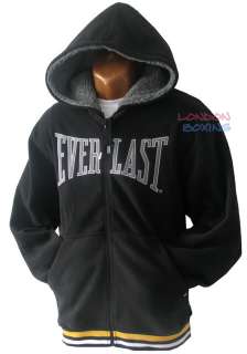 EVERLAST Boxing Warm Black Fleece Zip Hoodie Jacket Sweatshirt [XL 