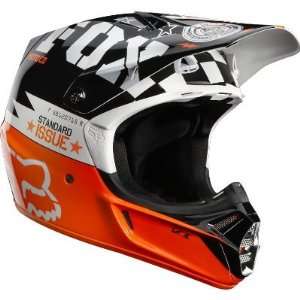  Fox Racing V3 Covert Helmet [White/Black] L: Automotive