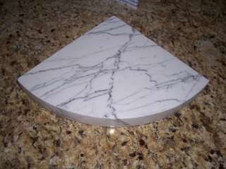 White Callcutta Grey Marble Shower Corner Shelf 3cm  