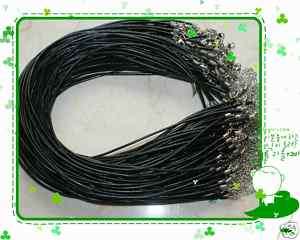 100strands BLACK LEATHER CORD NECKLACES 2.5MM 22inch  