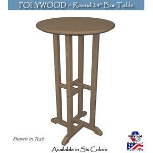 POLYWOOD Round 24 Inch Bar Height Table: Kitchen & Dining