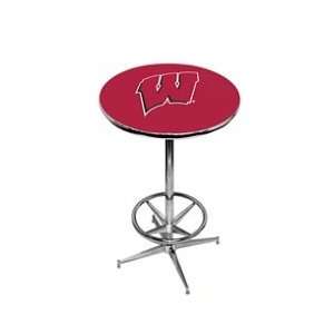  Wisconsin Badgers Pub Table w/ Foot Ring Base Kitchen 