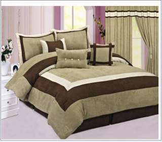 High Quality Micro Suede Comforter Set, Curtain Green  