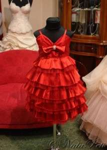 FLOWER GIRL PAGEANT PARTY HOLIDAY DRESS 1460 RED SIZE 2 6  