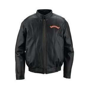  Genuine Leather Motorcycle Jacket with Patches (Medium): Electronics