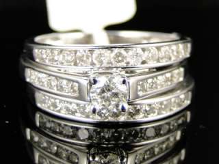 14K WHITE GOLD LADIES BRIDAL ENGAGEMENT WEDDING BAND DIAMOND RING 3 